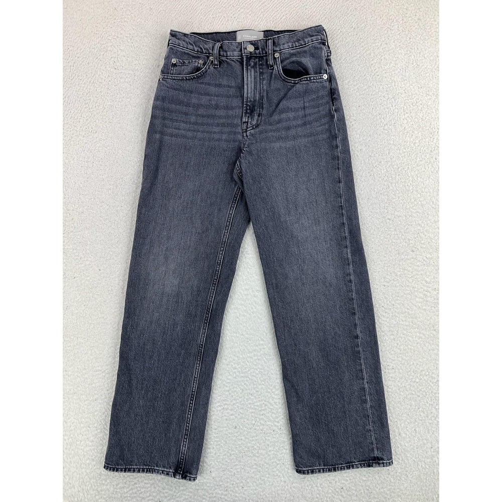 Everlane The Cheeky Straight Jean Jeans Womens 26 Gray Charcoal Wash Stretch